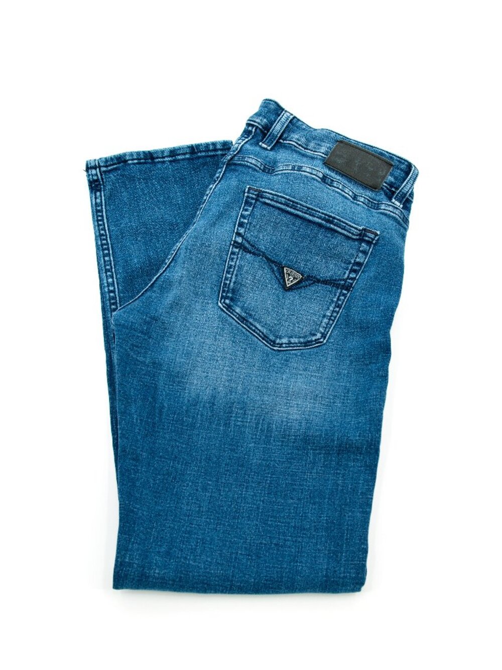Guess Slim Straight Jeans | Medium Dark Wash Blue | Men's 33x30